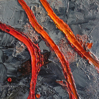 Zeitgenössisches Werk mit dem Titel « Coulee de lave / Lava Flow  #1419 », Erstellt von KLARA