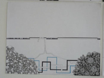 Zeitgenössisches Werk mit dem Titel « " Sur un fil " », Erstellt von MARINETTE