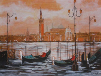 Zeitgenössisches Werk mit dem Titel « CREPUSCULE A VENISE », Erstellt von MICHEL MORLOT