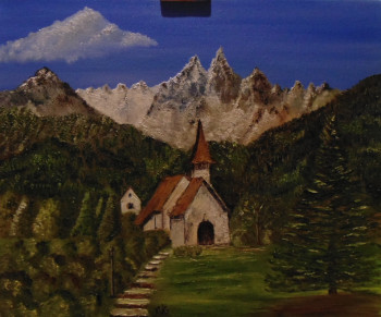 Zeitgenössisches Werk mit dem Titel « Chapelle de chamonix », Erstellt von GALERIEDENAT