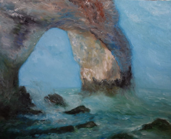 Zeitgenössisches Werk mit dem Titel « Dans les flots d'Etretat », Erstellt von DEGUEZ