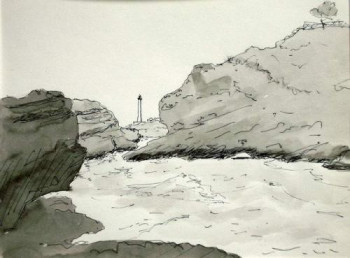 Zeitgenössisches Werk mit dem Titel « Biarritz - Le phare », Erstellt von GUILLOU