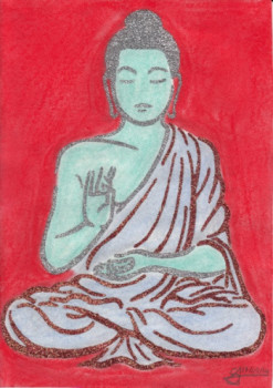 Zeitgenössisches Werk mit dem Titel « Bouddha assis », Erstellt von SAMACHER