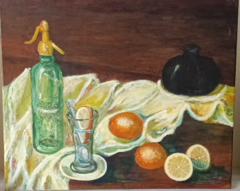 Zeitgenössisches Werk mit dem Titel « ORANGE ET SIPHON », Erstellt von FRANCOIS SANCHEZ