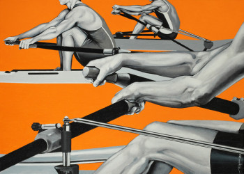 Zeitgenössisches Werk mit dem Titel « Aviron orange », Erstellt von VINCENT DOGNA