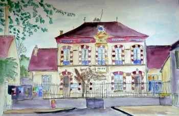 Zeitgenössisches Werk mit dem Titel « Mairie Ecole Crevecoeur-en-brie », Erstellt von JOëL