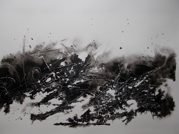 Zeitgenössisches Werk mit dem Titel « Encre de chine (6b) », Erstellt von MARTINE MOREAU