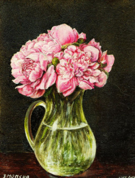 Zeitgenössisches Werk mit dem Titel « Vase avec pivoine », Erstellt von ART D\'ANTAN