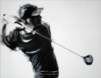 Zeitgenössisches Werk mit dem Titel « Golfeur-Drive 5 », Erstellt von CHRISTIANE RANCELOT