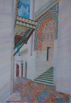 Zeitgenössisches Werk mit dem Titel « Le porche de Sidi Boumediene (Tlemcen) », Erstellt von AFFIF CHERFAOUI