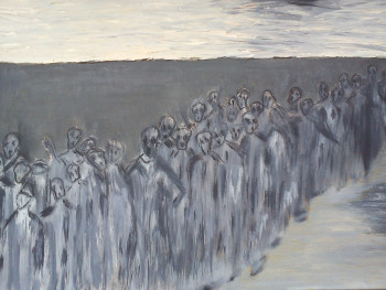 Zeitgenössisches Werk mit dem Titel « Les migrants », Erstellt von ANNE DELABY