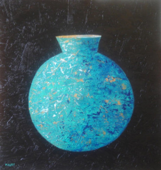 Zeitgenössisches Werk mit dem Titel « POTERIE TURQUOISE », Erstellt von MIREILLE MAURY