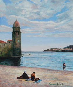 Zeitgenössisches Werk mit dem Titel «  L'église de Collioure », Erstellt von MAXENCE GERARD