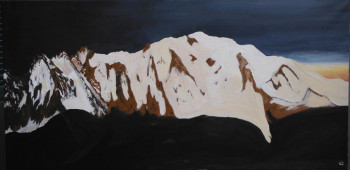 Zeitgenössisches Werk mit dem Titel « Lumière sur le Mont Blanc », Erstellt von LAETITIA LE GAL