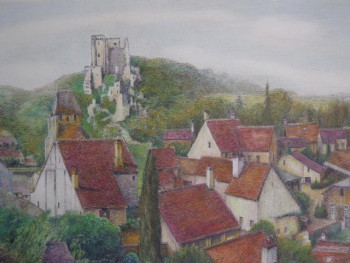 Zeitgenössisches Werk mit dem Titel « Lavardin village », Erstellt von JACQUES TAFFOREAU