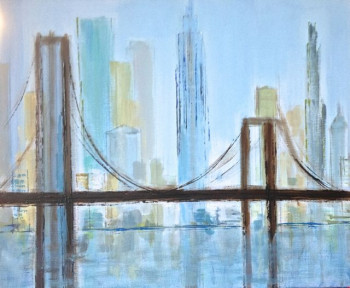 Zeitgenössisches Werk mit dem Titel « New-York blue and brown », Erstellt von CHRISTIAN MENARD