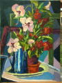 Zeitgenössisches Werk mit dem Titel « Nature morte aux hibiscus », Erstellt von MARICHALTON