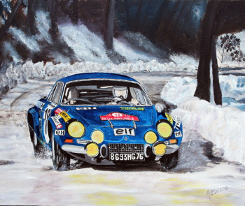 Zeitgenössisches Werk mit dem Titel « Monte Carlo 1973 - ALPINE A 110 1800 - JEAN-CLAUDE ANDRUET-BICHE », Erstellt von ALAIN PINEDE