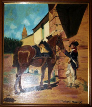 Zeitgenössisches Werk mit dem Titel « Le soldat et son cheval 2 », Erstellt von KHORRY66