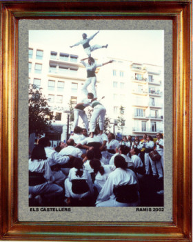 Zeitgenössisches Werk mit dem Titel « Catalogne nord, els Castellers 2001 », Erstellt von EMILE RAMIS