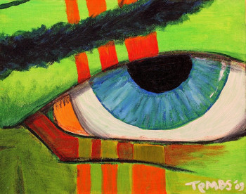 Zeitgenössisches Werk mit dem Titel « Oeil vert », Erstellt von TEMBS