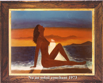 Zeitgenössisches Werk mit dem Titel « Nu au soleil couchant 1973 », Erstellt von EMILE RAMIS