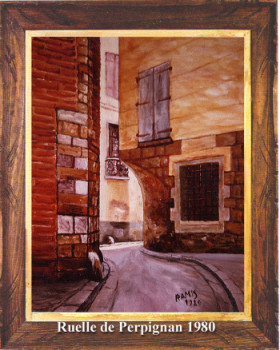 Zeitgenössisches Werk mit dem Titel « Perpignan, rue Nabot 1980 », Erstellt von EMILE RAMIS