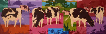 Zeitgenössisches Werk mit dem Titel « Les vaches », Erstellt von DANIELL