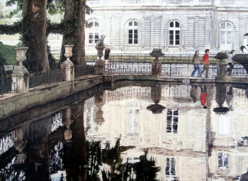 Zeitgenössisches Werk mit dem Titel « la Fontaine de Médicis du Jardin du Luxembourg, Paris 6 ème  », Erstellt von BORé IVANOFF