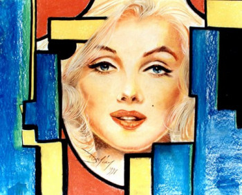 Zeitgenössisches Werk mit dem Titel « MARYLIN ' MONDRIAN », Erstellt von DAMIAN TIRADO