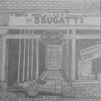 Zeitgenössisches Werk mit dem Titel « Bugatti 1922 Grand Prix », Erstellt von SLMORGAN