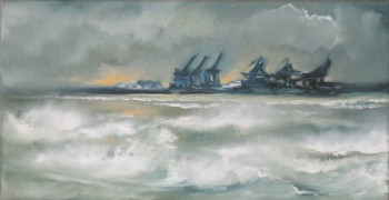 Zeitgenössisches Werk mit dem Titel « Le port  : Mer du Nord Belgique », Erstellt von MARLEEN MELENS