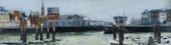 Zeitgenössisches Werk mit dem Titel « Panorama du Pont Colbert, Dieppe », Erstellt von CORINNE QUIBEL