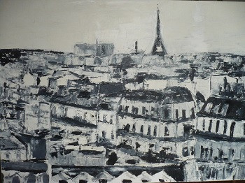 Zeitgenössisches Werk mit dem Titel « paris vue de haut », Erstellt von CLéMENTINE LUBIN