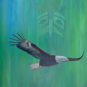 Zeitgenössisches Werk mit dem Titel « Eagle Spirit II », Erstellt von PATRICIA GULYAS