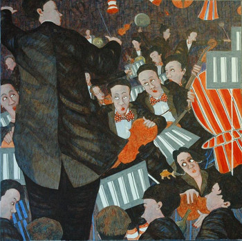 Zeitgenössisches Werk mit dem Titel « Activité au fond de l'orchestre », Erstellt von ANDREW PAINTER