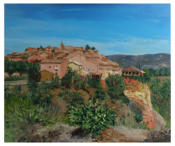 Zeitgenössisches Werk mit dem Titel « Roussillon le village », Erstellt von NOëLLE HUIN