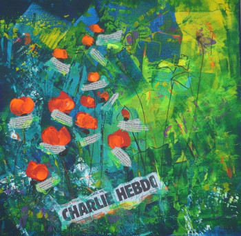 Zeitgenössisches Werk mit dem Titel « CHARLIE HEBDO : QUELQUES COQUELICOTS ..... », Erstellt von MIREILLE MAURY