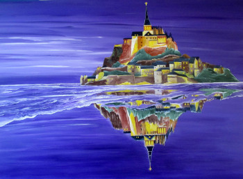 Zeitgenössisches Werk mit dem Titel « Bretagne Reflets du Mont Saint Michel », Erstellt von GéRARD PACROS