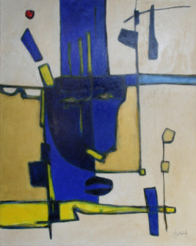 Zeitgenössisches Werk mit dem Titel « Le masque bleu », Erstellt von ALAIN BERTHAUD