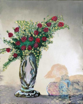 Zeitgenössisches Werk mit dem Titel « Vase fleuri », Erstellt von PAPEPP