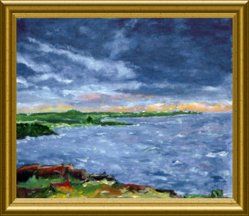 Zeitgenössisches Werk mit dem Titel « Ouesssant - Baie de Lampaul    55X40 », Erstellt von ARTOIS