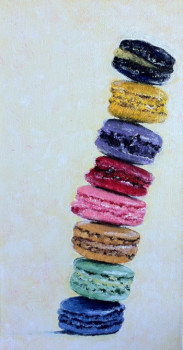 Zeitgenössisches Werk mit dem Titel « Gourmandise 4 - pyramide de macarons », Erstellt von PATRICIA DELEY