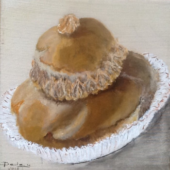 Zeitgenössisches Werk mit dem Titel « Gourmandise 6 - religieuse au cafe », Erstellt von PATRICIA DELEY