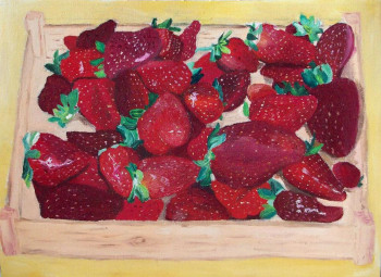 Zeitgenössisches Werk mit dem Titel « Barquette de fraises », Erstellt von ELENAO