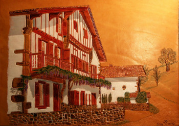 Zeitgenössisches Werk mit dem Titel « maison Basque 2 », Erstellt von LAURENT SERRE