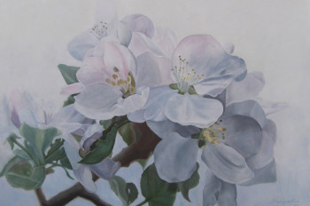 Zeitgenössisches Werk mit dem Titel « apple Blossoms d'arbres », Erstellt von STEPANYUK ALINA