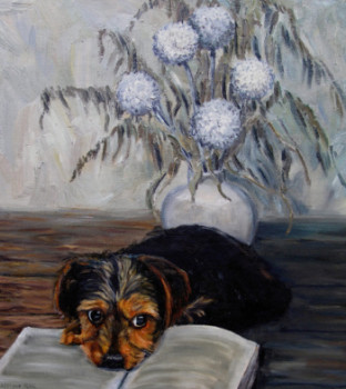 Zeitgenössisches Werk mit dem Titel «  nature morte avec un chien », Erstellt von STEPANYUK ALINA