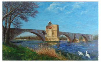 Zeitgenössisches Werk mit dem Titel « Pont d'Avignon », Erstellt von NOëLLE HUIN