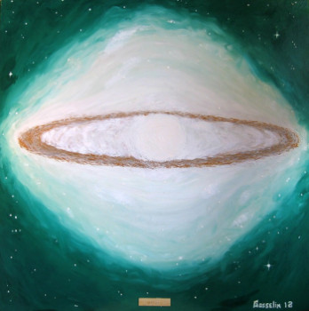 Zeitgenössisches Werk mit dem Titel « Galaxie sombrero Messier », Erstellt von GéRALD GOSSELIN